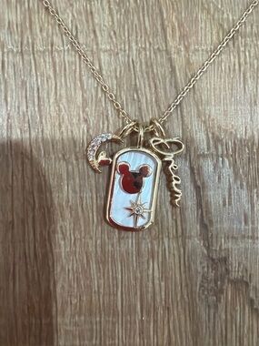 NEW🏰Gold Pendant Necklace with Mickey Accent